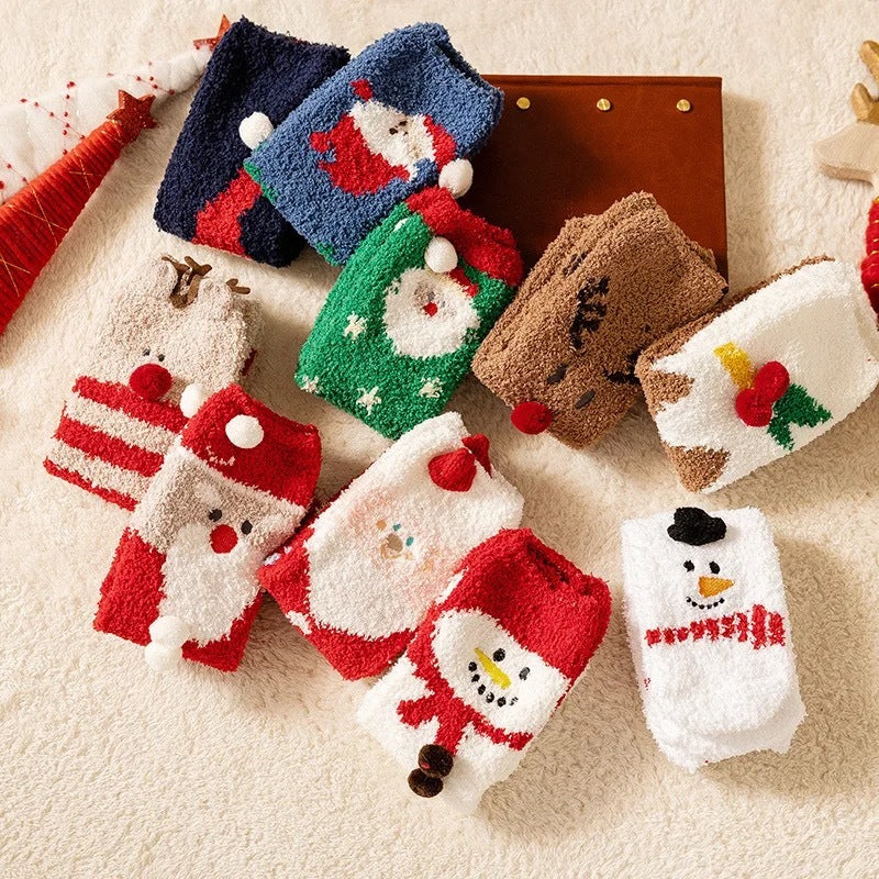 Christmas Fuzzy Winter Globe Socks - Image 9