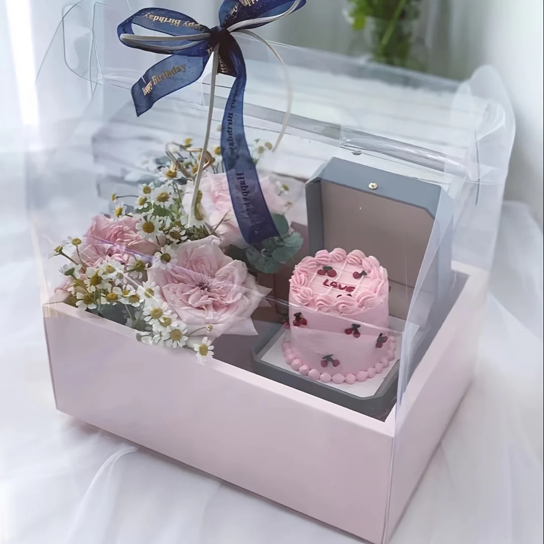 GIFT BOX - Handheld Flower/Cake Plastic Gift - Image 3