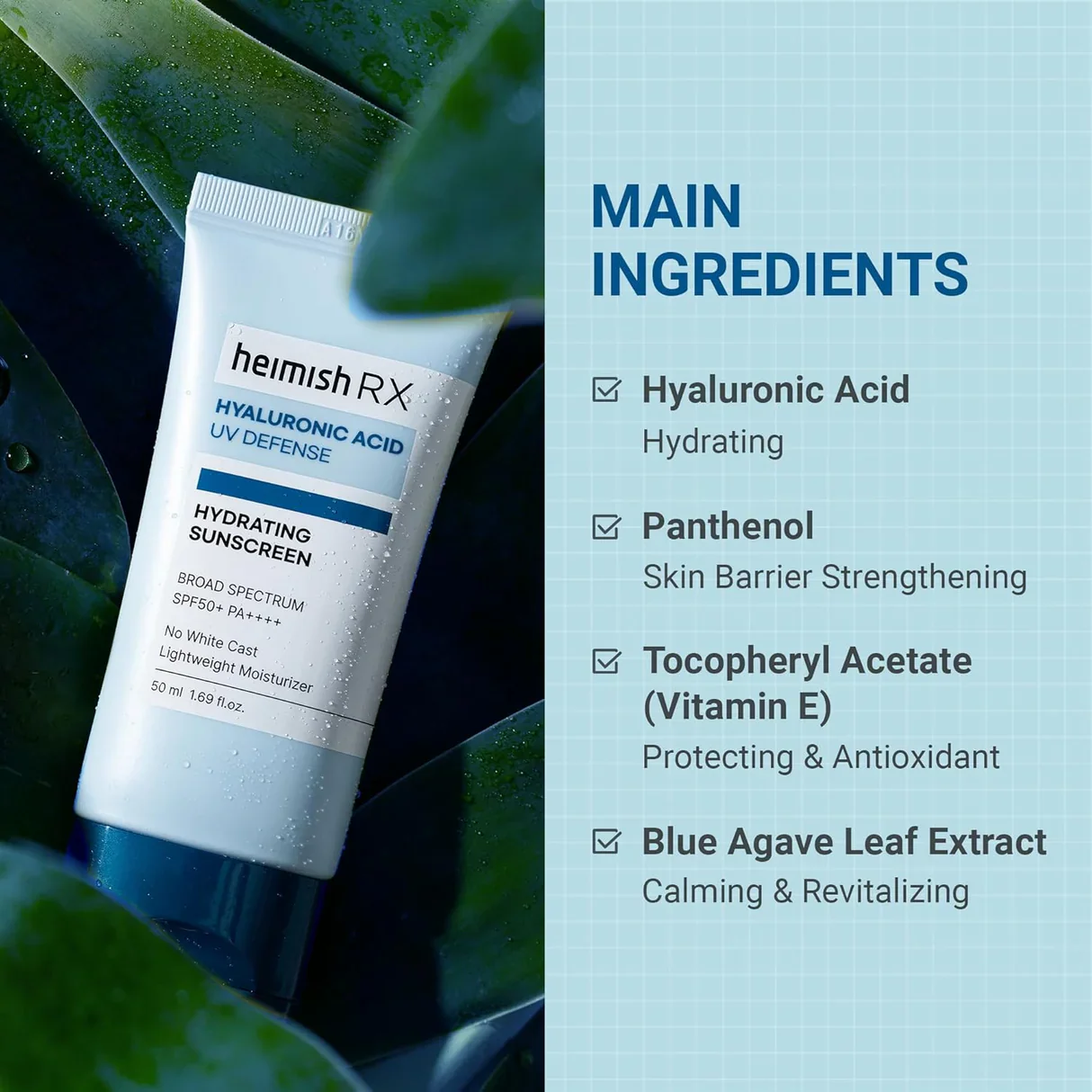 HEIMISH RX Hyaluronic Acid Hydrating Sunscreen 50ml - Image 4