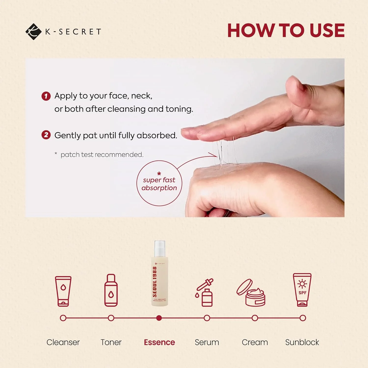 KSECRET Essence : Snail Mucin 97% + Rice 100ml - Image 4