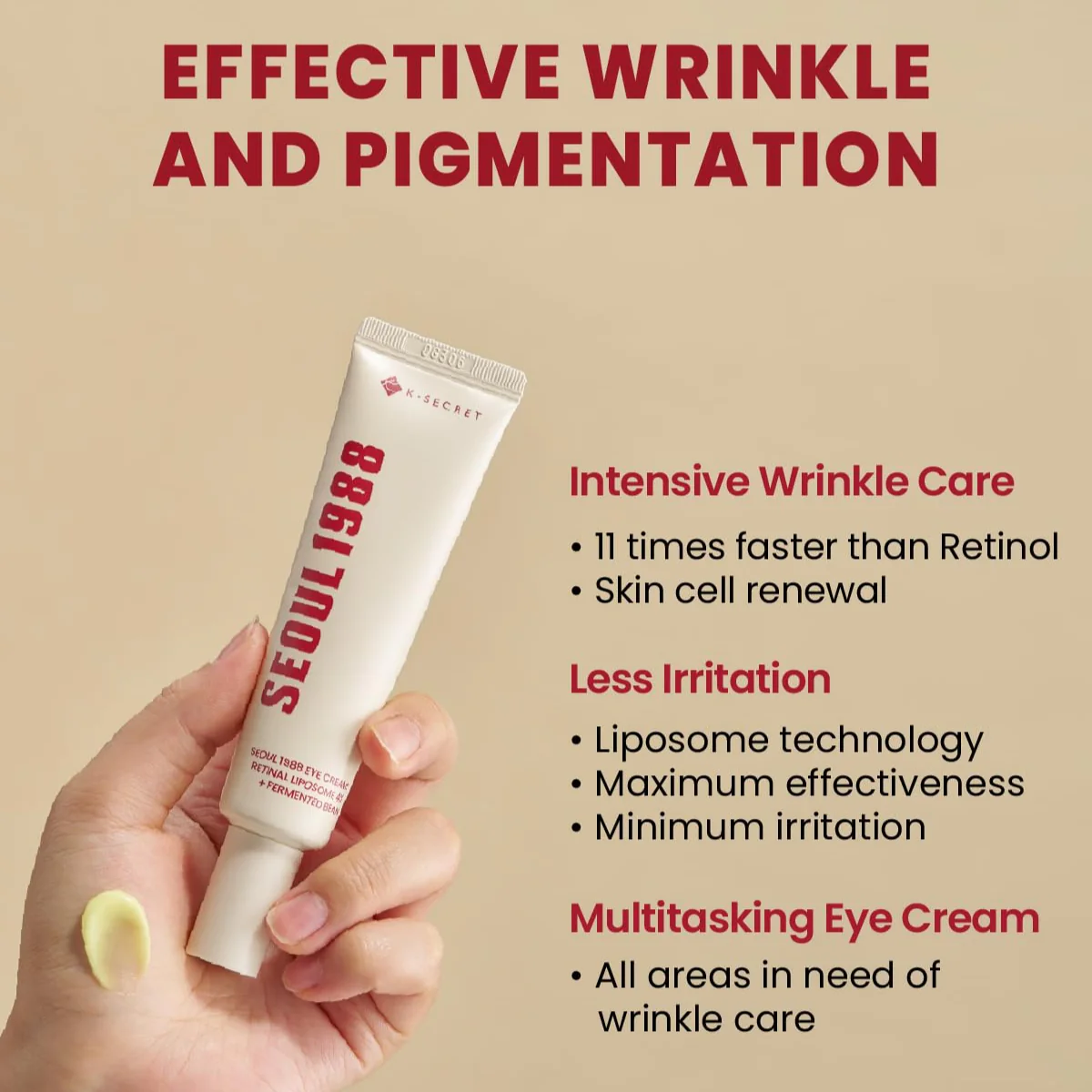 KSECRET Seoul 1988 Eye Cream : Retinal Liposome 4% + Fermented Bean - Image 6