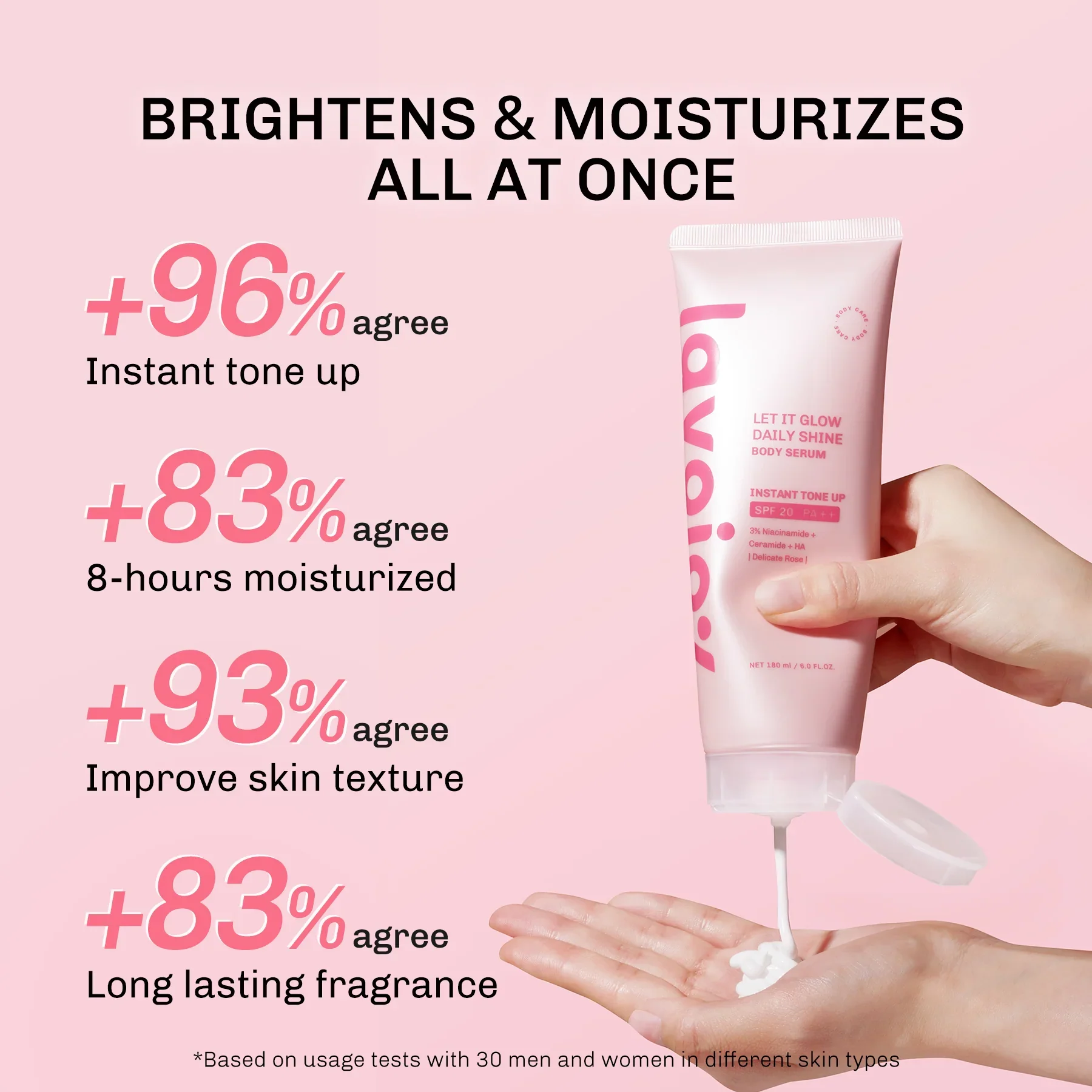 LAVOJOY Let It Glow Tone Up Body Serum 30ml - Image 3