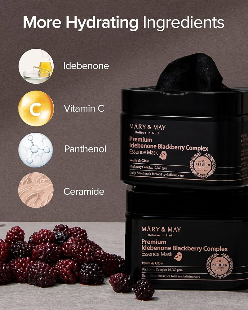 MARY & MAY Premium Idebenone Blackberry Complex Essence Mask - Image 6