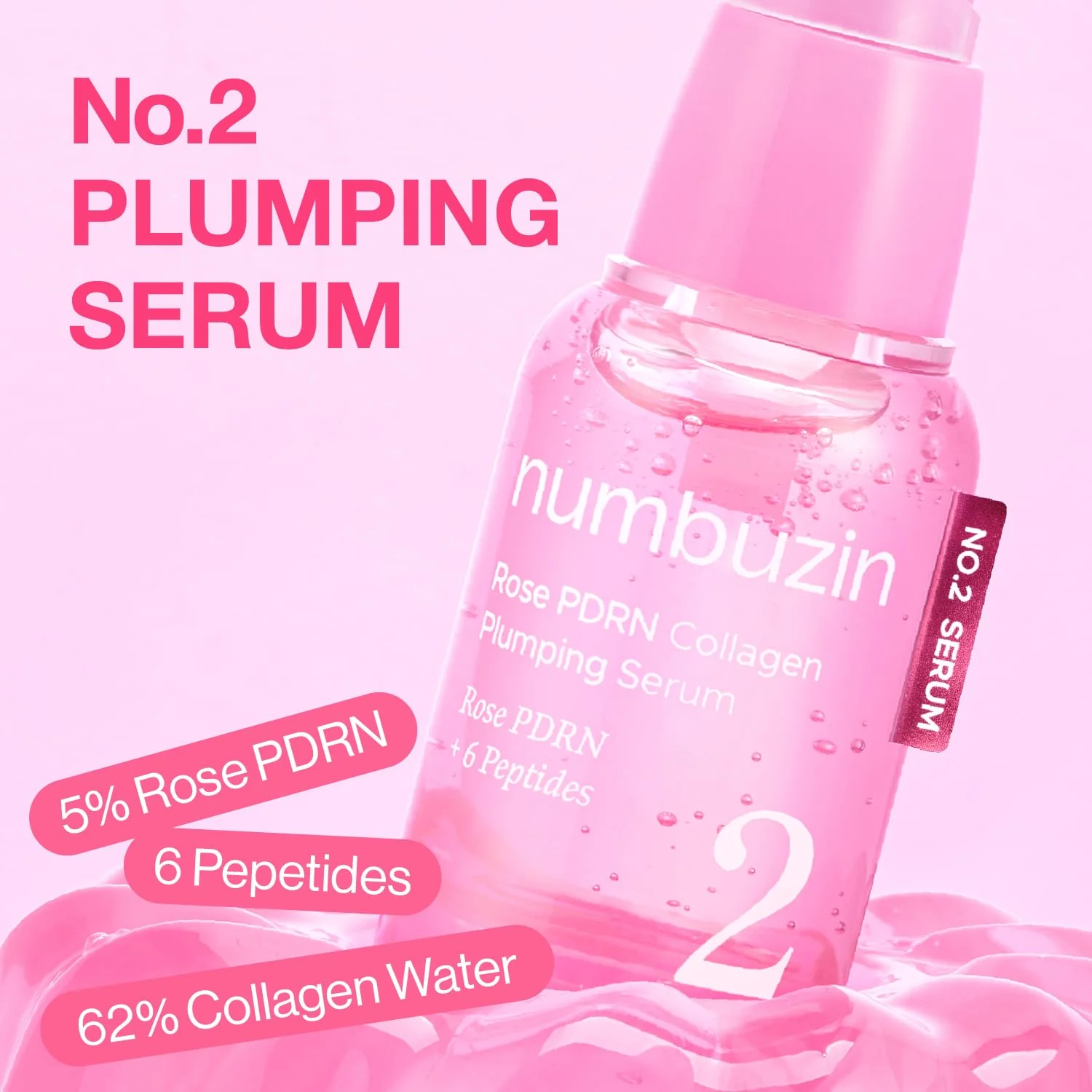 NUMBUZIN NO.2 Rose PDRN Collagen Plumping Serum 30ml - Image 2