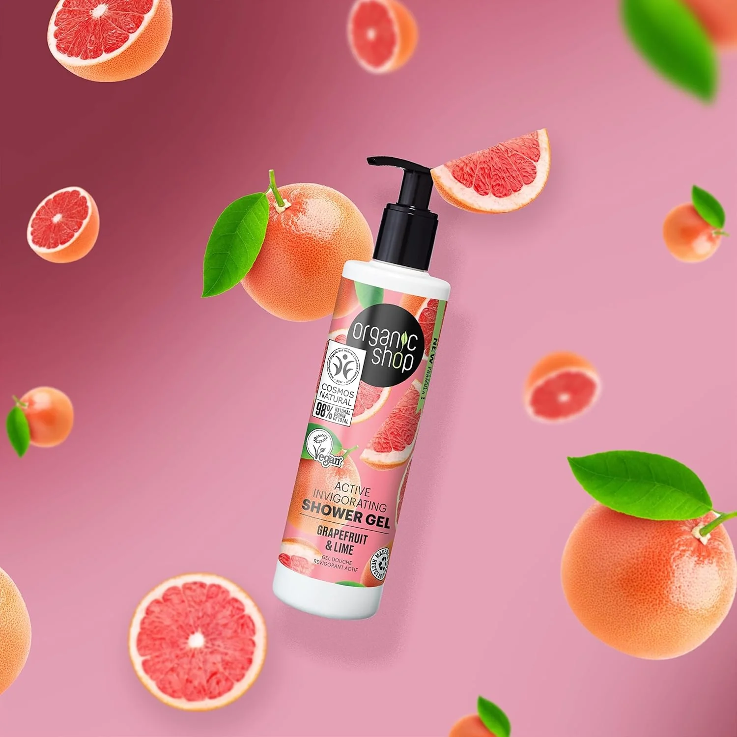 ORGANIC SHOP Active Invigorating Shower Gel Grapefruit & Lime 280ml - Image 2
