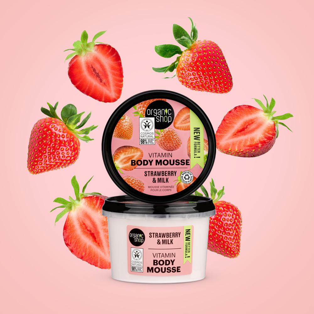 ORGANIC SHOP Vitamin Body Mousse Strawberry & Milk 250ml