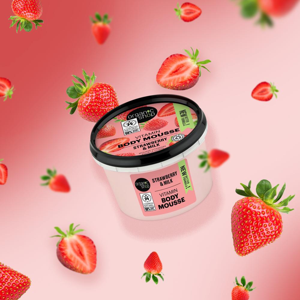 ORGANIC SHOP Vitamin Body Mousse Strawberry & Milk 250ml - Image 2