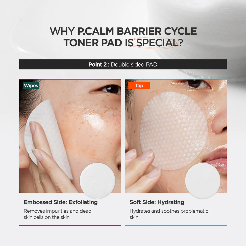 P.CALM Barrier Cycle Toner Pad 60pads - Image 6