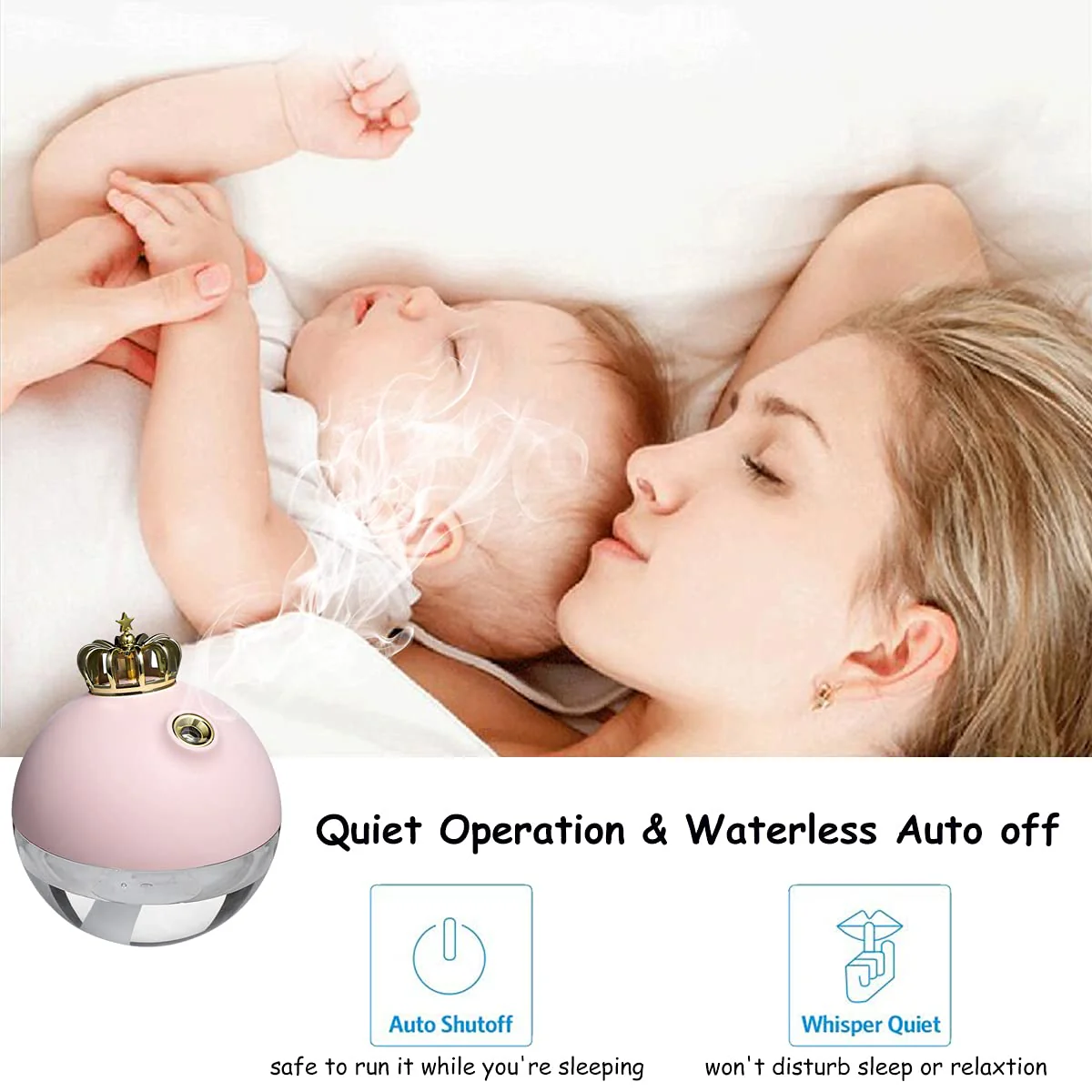 Pink Ball Portable Crown Air Humidifier - Image 2