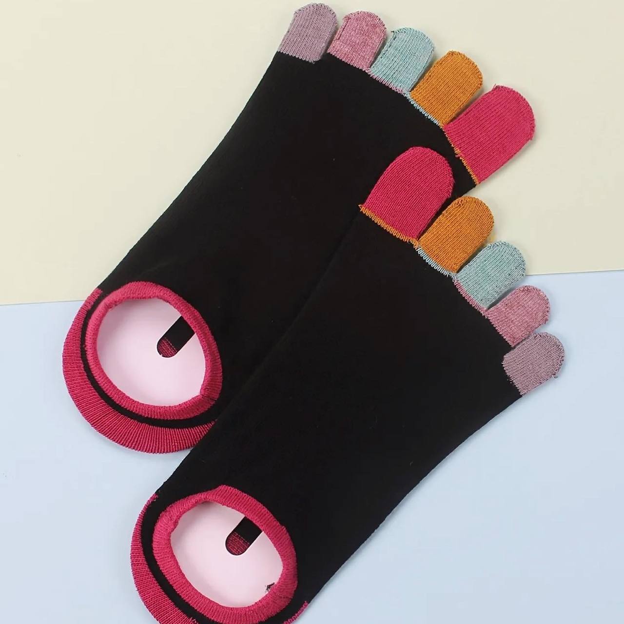 Plain T - Ladies Toe Coloured Socks - Image 12