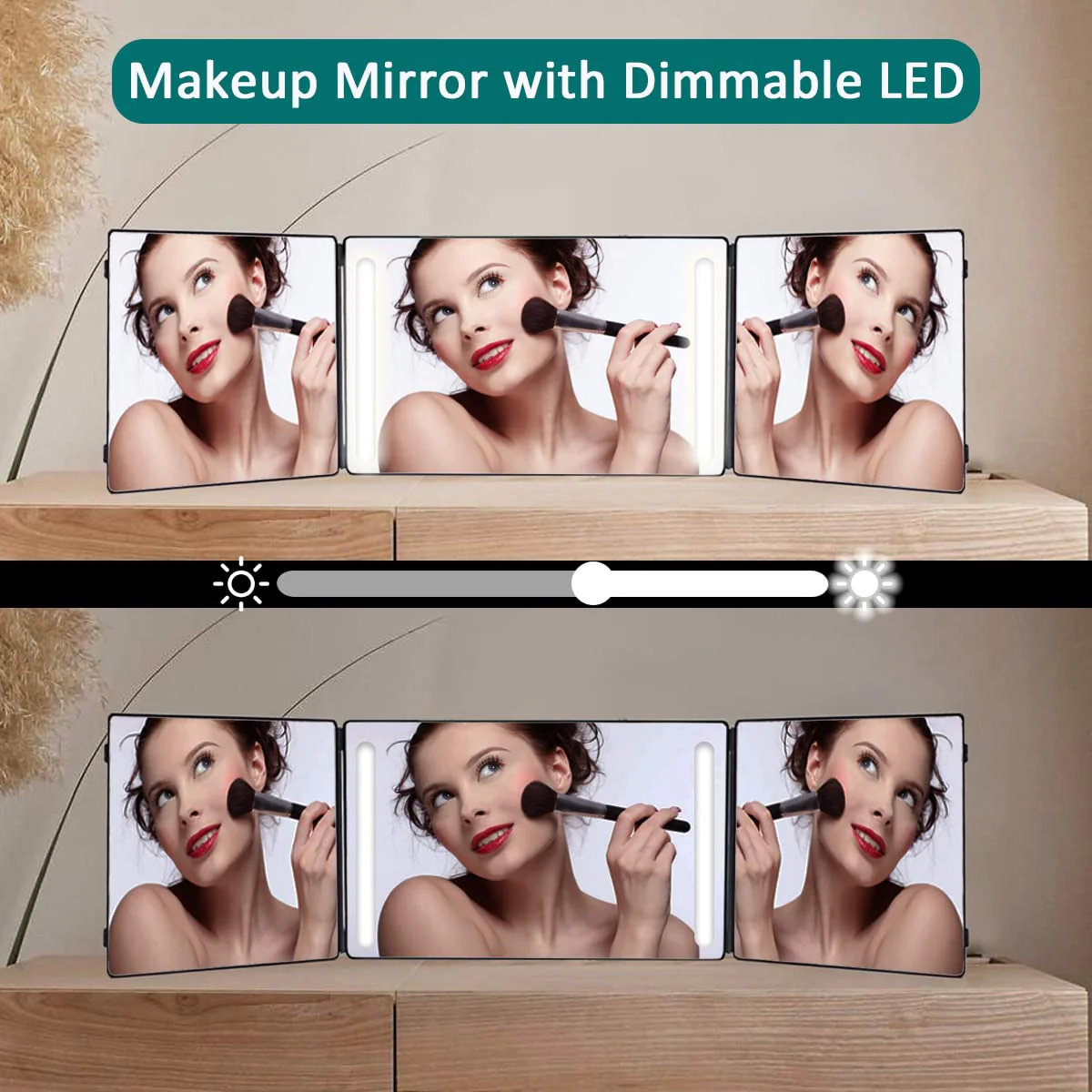 Portable Hanging 3-fold Led Mirror - Image 12