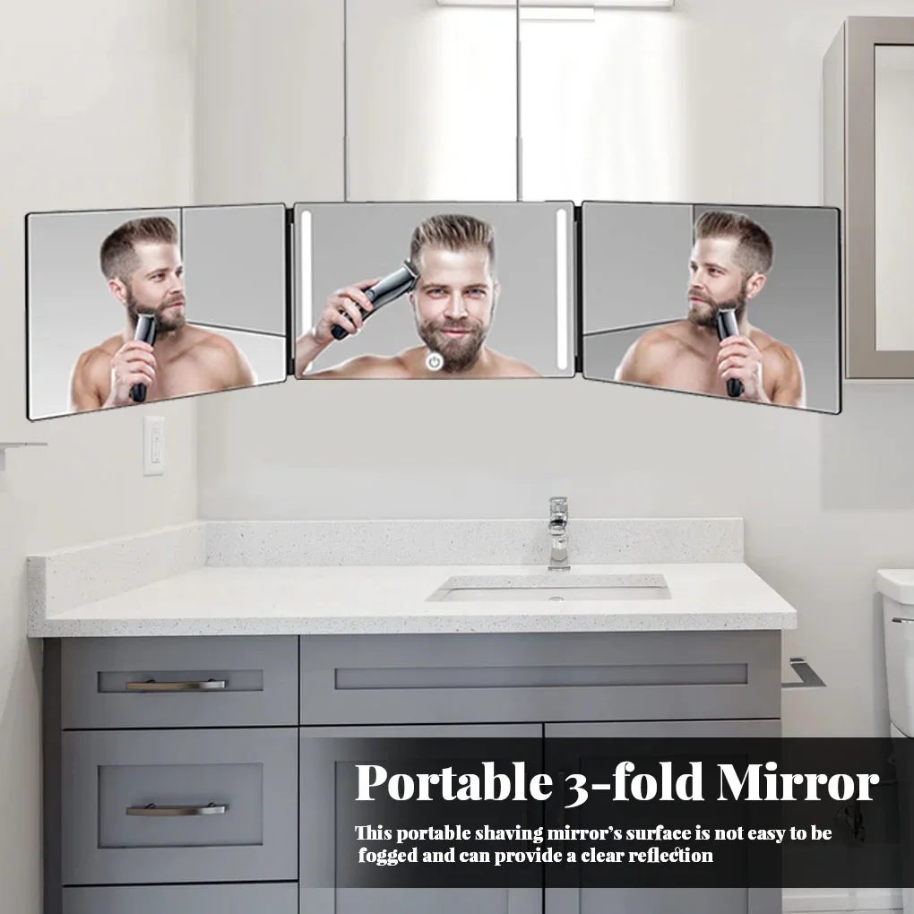 Portable Hanging 3-fold Led Mirror - Image 6