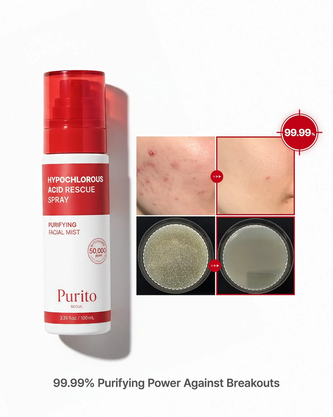 PURITO Hypochlorous Acid Rescue Spray 100ml - Image 2
