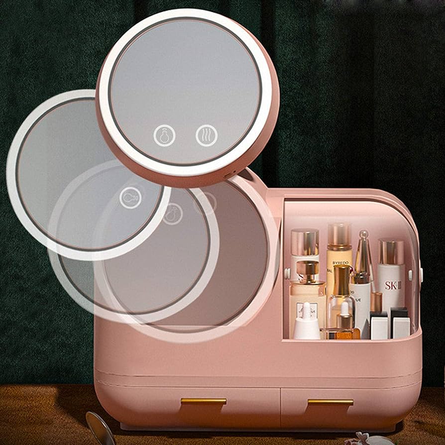 Skincare Cosmetics Vanity Storage with mirror - Image 4
