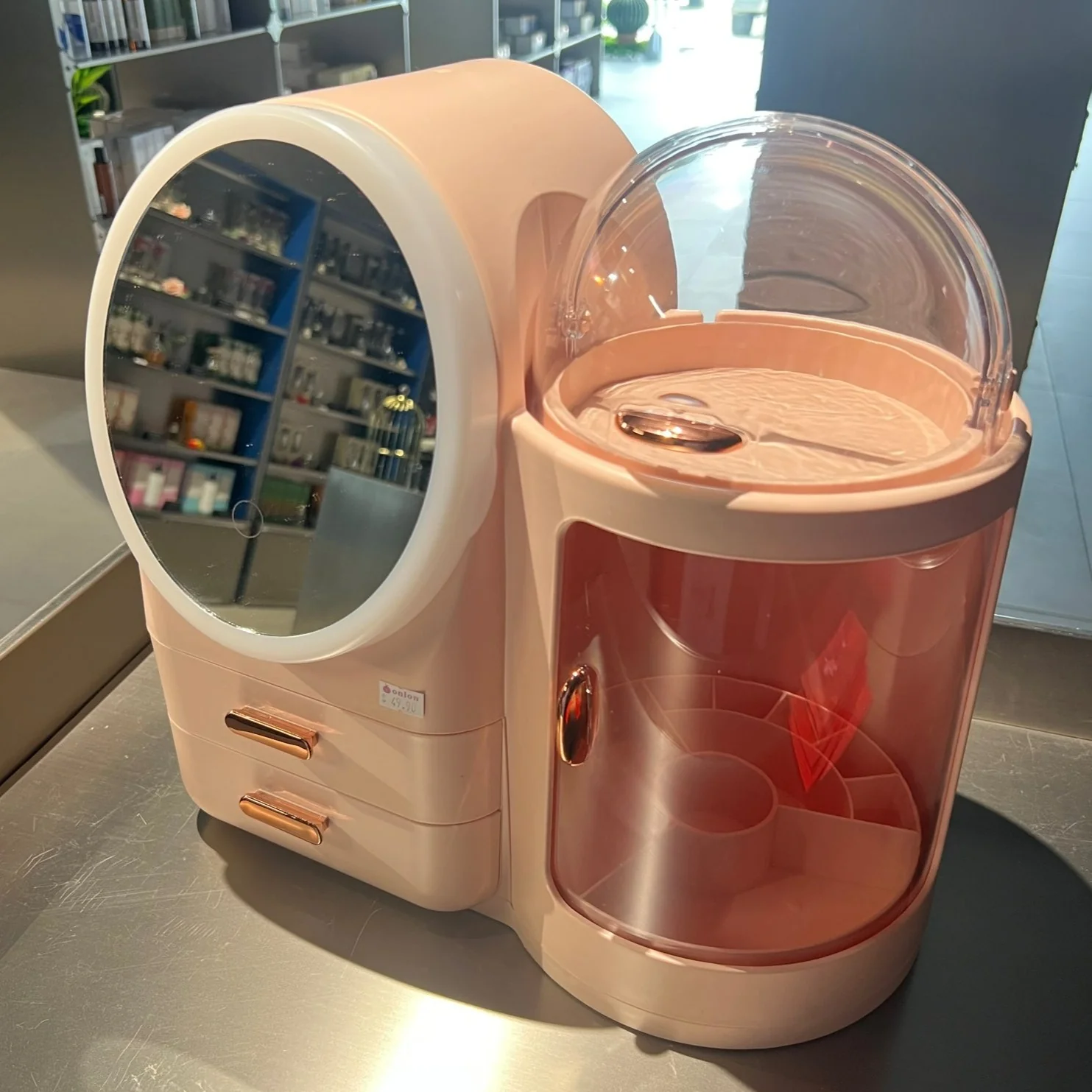 Skincare Cosmetics Vanity Storage with mirror - Image 5