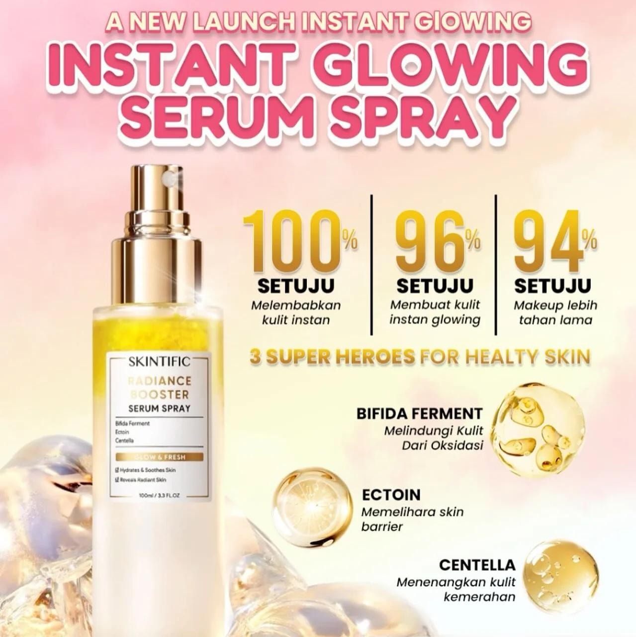 SKINTIFIC Radiance Booster Serum Spray 100ml - Image 3