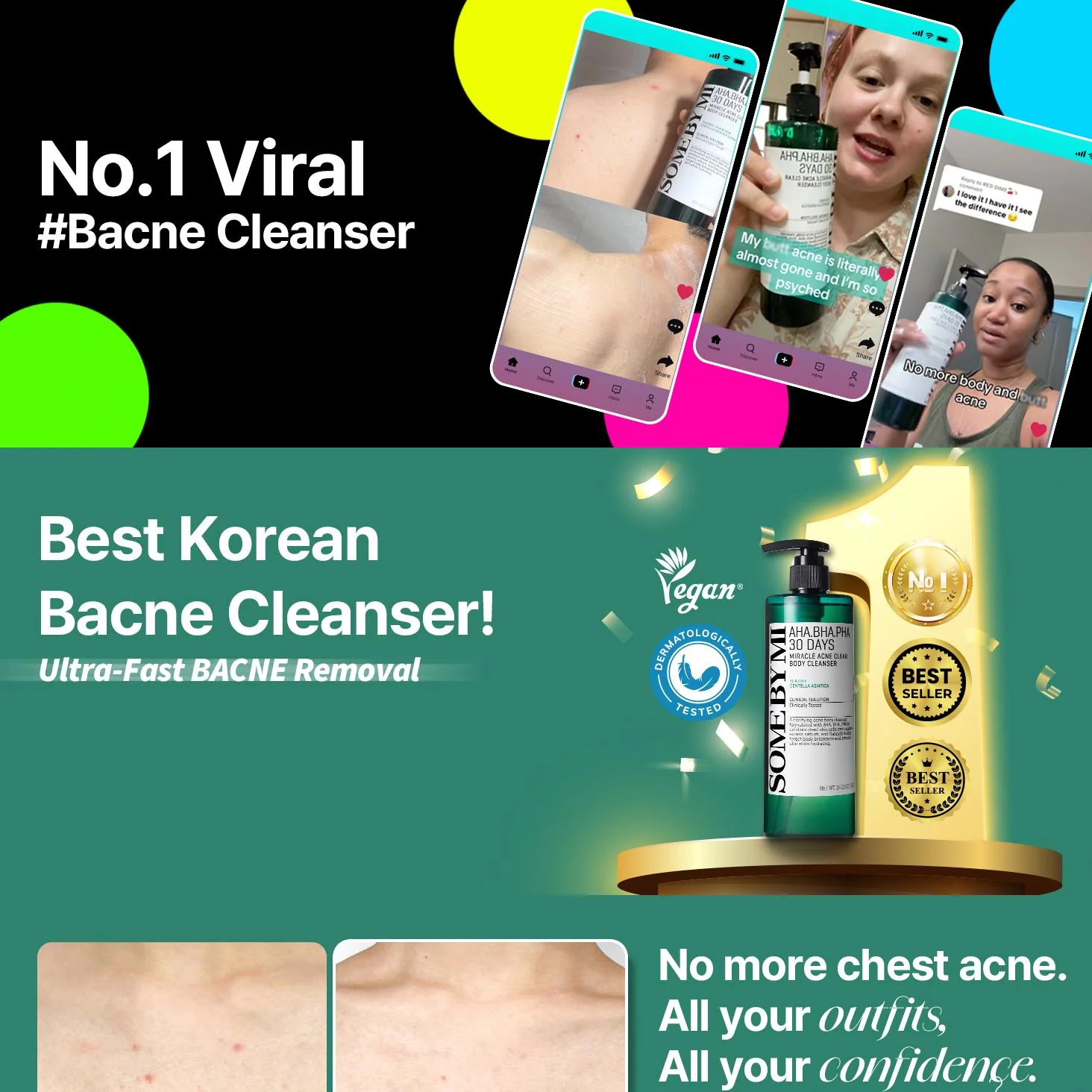 SOMEBYMI AHA BHA PHA 30Days Miracle Acne Clear Body Cleanser 400g - Image 7