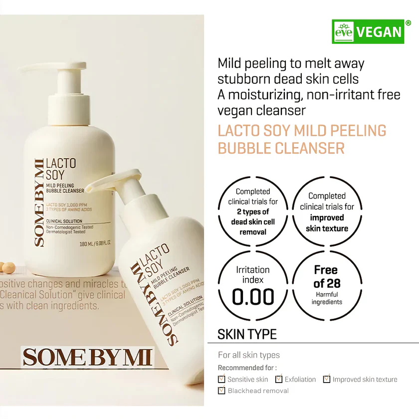 SOMEBYMI Lactosoy Mild Bubble Peeling Cleanser 180ml - Image 8