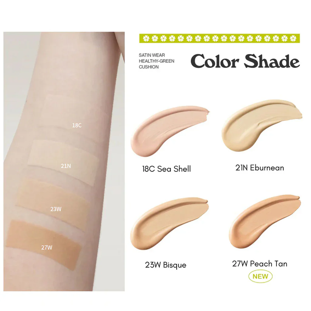 UNLEASHIA Satin Wear Healthy Green Cushion (3 Shades) - Image 3